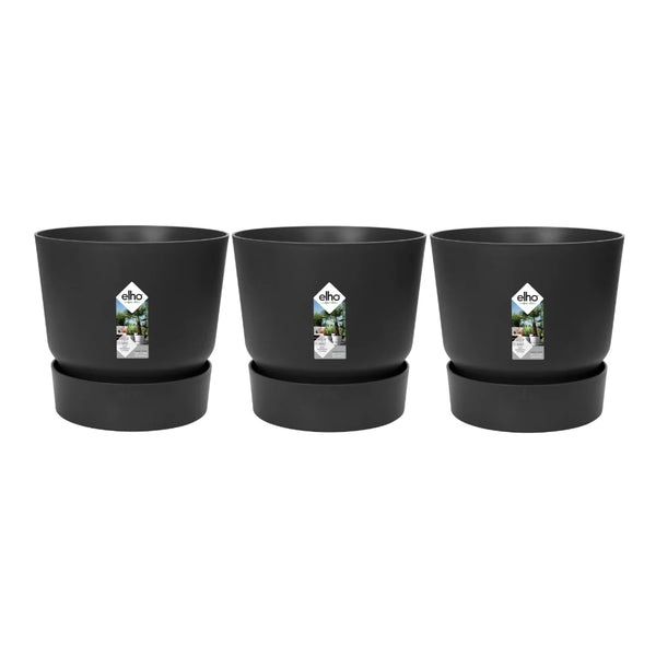 3x Maceta elho Greenville negra D30xH28 kopen bij Green Bubble