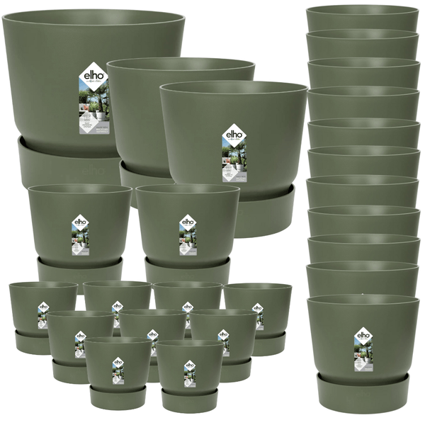 25x Pot elho Greenville groen (9x D14x13, 2x D24xH23, 11x D30xH28, 2x D39xH37, 1x D47xH44) kopen bij Green Bubble